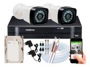 Kit Cftv 2 Cameras Segurança HD Full Hd Dvr Intelbras 4ch