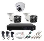 Kit cftv 3 cameras de segurança Full Hd 1080p 2mp + dvr 4ch full hd