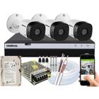 Kit Cftv 3 Câmeras Segurança 720p 1m Dvr Intelbras Mhdx 3104