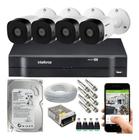 Kit Cftv 4 Câmera Segurança Intelbras bullet 720p + Dvr Mhdx Multi Hd C/Hd 1tb