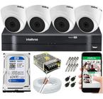 Kit Cftv 4 Câmera Segurança Intelbras Dome Ahd Dvr Mhdx 4ch C/Hd 500gb