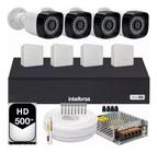 Kit Cftv 4 Cameras 2mp 1080p Full Hd Dvr 1004 Intelbras 4ch