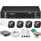 Kit Cftv 4 Cameras de Segurança Hd Infravermelho Dvr Intelbras 4ch