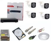 Kit Cftv 4 Câmeras Full Hd 1080p 2.0 Mp Dvr 4 Canais Multi Hd - Protec