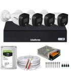 Kit Cftv 4 Câmeras Intelbras 1080p Colorido Noite Mhdx 3004c 1tb