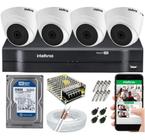 Kit Cftv 4 Câmeras Intelbras Dome 1120 D E Dvr Mhdx 4ch