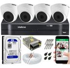 Kit Cftv 4 Câmeras Intelbras Dome 20m infra 1120d E Dvr Mhdx 4ch c/hd 1tb