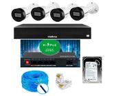 Kit Cftv 4 Câmeras Ip Intebras 1130 Hd Nvd 1204 C/1Tb