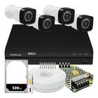 Kit Cftv 4 Cameras Segurança 1080p Full Hd Dvr Intelbras 4ch