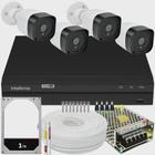 Kit Cftv 4 Cameras Segurança Full Hd 1080p Dvr Intelbras 1tb