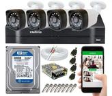 Kit Cftv 4 Câmeras Segurança Hd 1 Mp Dvr Mhdx Intelbras Full hd