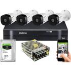 Kit Cftv 4 Cameras Vhl 1220 1080p Intelbras Dvr 1104 s/ Cabo