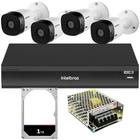 Kit Cftv 4 Cameras Vhl 1220 1080p Intelbras Dvr 3104 s/ Cabo