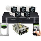 Kit Cftv 5 Cameras Segurança Full Dvr Intelbras 1108 s/ Cabo