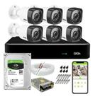 Kit Cftv 6 Câmeras Segurança Hd 1mp Dvr 8ch Open Lite Giga C/Hd 1Tb