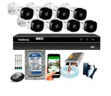 Kit Cftv 8 Câmeras De Segurança Intelbras Multi Hd 720p E Dvr Mhdx 1208 C/Hd