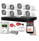 Kit CFTV 8 Câmeras Hikvision Colorvu Imagens Noturnas Coloridas Full HD 1080p C/Hd 1 TERA