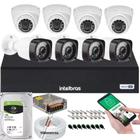 Kit Cftv 8 Cameras Segurança 2mp Full HD DVR Intelbras 8ch 1TB