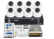 Kit Cftv 8 Câmeras Segurança Dome Ir Dvr Mhdx 1108 Intelbras C/Hd 500gb