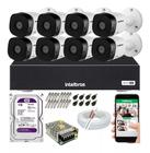 Kit Cftv 8 Câmeras Segurança VHD 1220 Intelbras 1080p Hd 1tb Purple