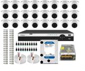 Kit Cftv Dvr 32 Canais Intelbras 3132mhdx 24 Câmeras Dome Full Hd 1080p