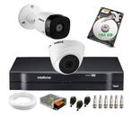 Kit Cftv Intelbras 2 Câm VHC 1120b Bullet+Dome Dvr Mhdx Multi Hd C/Hd