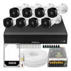 Kit Cftv Intelbras 8 Cameras de Segurança Full Hd Vhl 1220 Dvr de 16 canais 1016-c com hd 500GB
