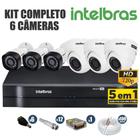 Kit cftv intelbras completo 6 câmeras ahd 720p dvr 8 canais