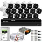 Kit Cftv Monitoramento 16 Cameras Intelbras Mhdx 1216 1 Tera