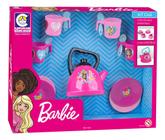 Kit Chá Barbie Chef Brinquedo Bule Xícaras 13 Peças Meninas Rosa - Cotiplas