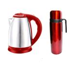 Kit Chaleira Elétrica 1.8L 220V Térmica Inox 1.0 L Vermelho