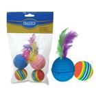 Kit Chalesco com 4 Bolas e Catnip para Gatos - Chalesco