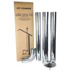 Kit Chaminé Em Aço Galvanizado Com 110mm Para Casa Fogão a Lenha Lareira - N 1 AMZ