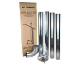 Kit Chaminé Em Aço Galvanizado Com 4 Canos 115mm Para Casa Fogão a Lenha Lareira - N 2 AMZ