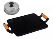 Kit Chapa Bifeteira 28x24 cm + Abafador de Hamburguer 14x4 cm