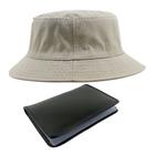 Kit Chapéu Bucket Hat E Carteira Masculina Pequena Com Compartimento Para Cédulas, Porta Documentos