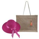 Kit Chapeus Para Praia Feminino E Bolsa De Palha Impermeavel - Piscina, Passeios Ao Ar Livre, Cruzeiro, Viagens