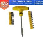 Kit Chaves 20 Peças c/ Suporte Ferramenta Metal Plástico