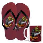 Kit Chinelo e Caneca 325ml - Patins Masculino Elite Marsala Patinação. Presente patinador