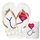 Kit Chinelo e Caneca de Cerâmica 325ML Enfermagem Amor a Vida - Naltic