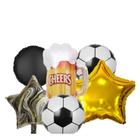 Kit Chopp Futebol com Balões Metalizados - 6 Peças Coloridas
