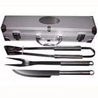 Kit Churrasco 3 Peças Aço Inox Com Maleta De Alumínio - ART HOUSE