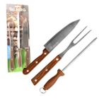 Kit Churrasco 3 Peças Inox Garfo Faca Amolador Talberg