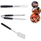 Kit Churrasco 6 Peças Garfo Espátula Pegador Aço Inox