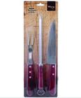 Kit churrasco elite c/3pc inox/madeira - wincy