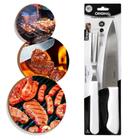 Kit Churrasco Inox Design 2pcs faca 7" + Garfo 5" Cozinha Churrasco