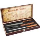 Kit Churrasco Vonder C/4Pcs Em Aco Inox C/Maleta Em Madeira