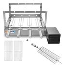 Kit Churrasqueira Giratória 4 Espetos Elétrica Rotativa Inox 430 Bivolt Motor WEG + Espeto Grelha + 2 Grelhas Auxiliares