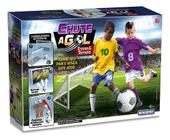Kit Chute A Gol Com 2 Mini Traves Infantil + 1 Bola Futebol