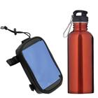 Kit Ciclista Suporte Celular+ Garrafa Inox Water To Go 750ml